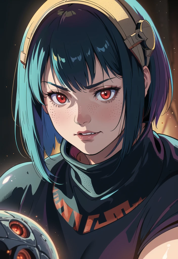 Movie, ((Face close up)), best quality, clear graphics, torch light, (The detail is clear to every hair on the face), 1girl, demonic, evil, nsfw, sexy woman, eye depth, (brother moons), (dead space) ,science fiction, (beautiful glowing red eyes), photo realistic, 20 megapixel, nikon d850, ((vibrant, photo realistic, realistic, dramatic, sharp focus, 8k)), (faded freckles:0.6), subsurface scattering, sharp, retouched, intricate detail, by Greg Rutkowski, by (Jeremy Lipking,:0.8), ((junji ito)), by ralph bakshi,((Silent Hill)), H.R. Giger, Beksinski