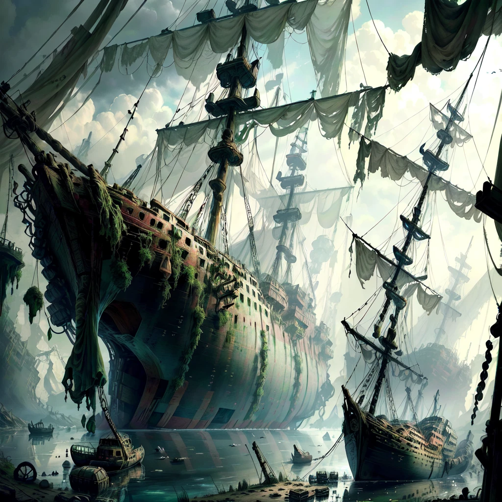 <lora:PiratePunkAIV4-000004:.9> PiratePunkAI wrecked ship