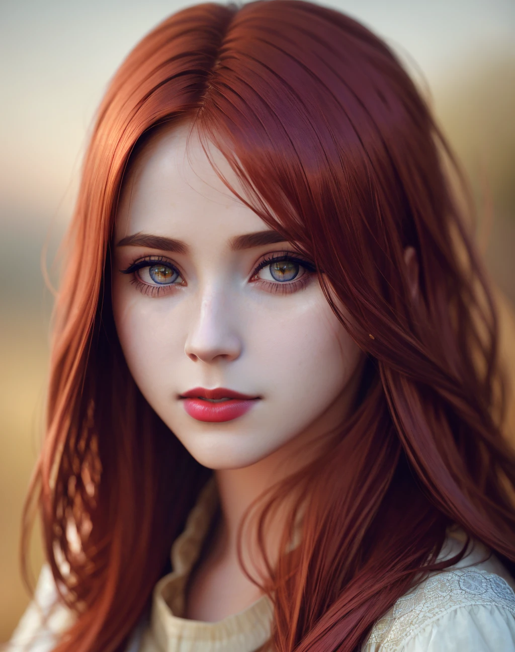 Masterpiece, absurdres,award winning photo, extremely detailed, amazing, fine detail, extremely detailed eyes and face, by lee jeffries nikon d850 film stock photograph 4 kodak portra 400 camera f1.6 lens rich colors hyper realistic lifelike texture dramatic lighting unrealengine trending on artstation cinestill 800 tungsten,  <lora:hld:1>, beautiful hld_woman, a woman with long red hair and a bright lipstick , perfect hld_face, perfect hld_body