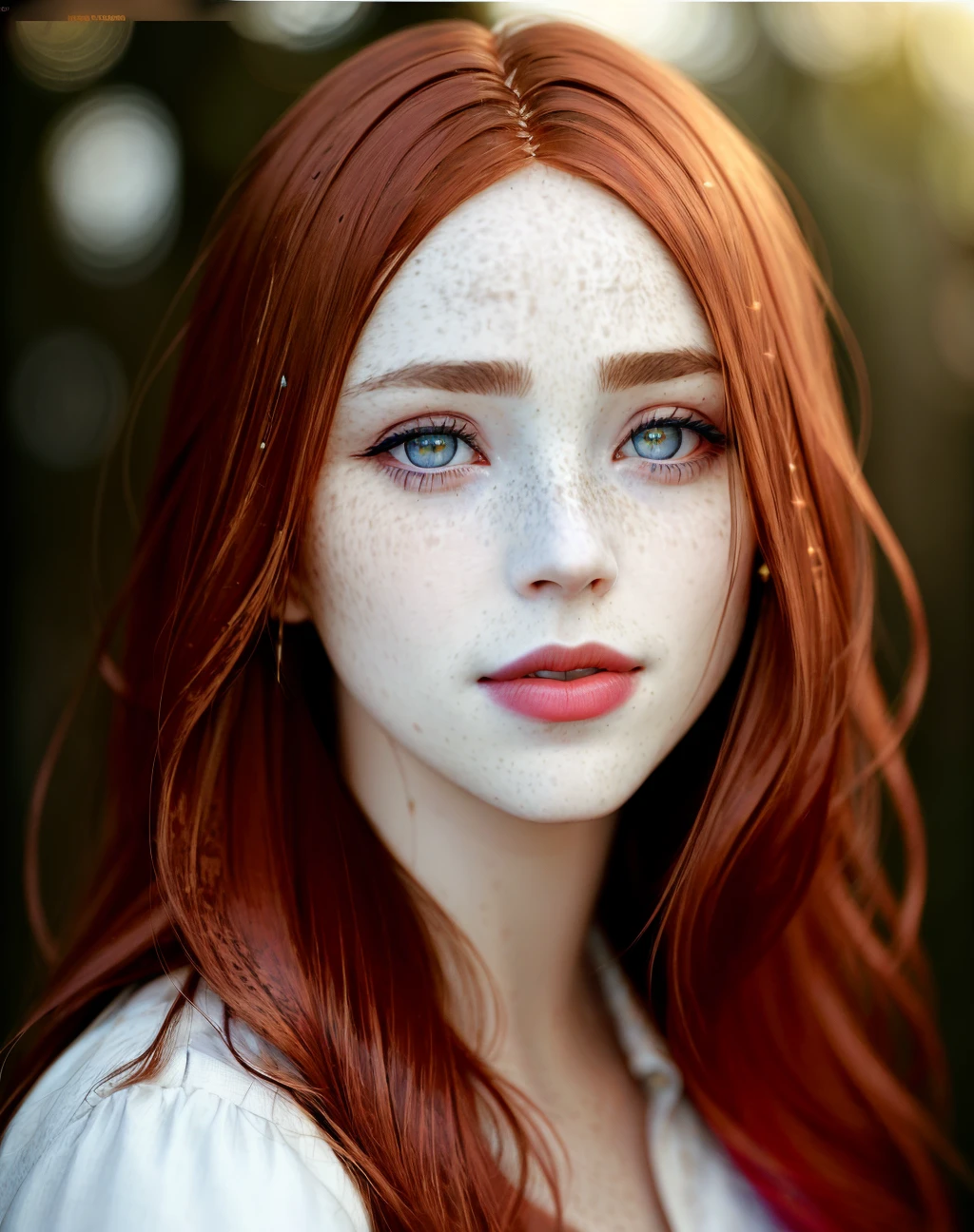 Masterpiece, absurdres,award winning photo, extremely detailed, amazing, fine detail, extremely detailed eyes and face, by lee jeffries nikon d850 film stock photograph 4 kodak portra 400 camera f1.6 lens rich colors hyper realistic lifelike texture dramatic lighting unrealengine trending on artstation cinestill 800 tungsten, <lora:hld:1>, beautiful hld_woman, a woman with long red hair and a bright lipstick, freckles , perfect hld_face, perfect hld_body