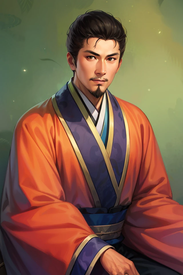 (4k, best quality, highres:1.1), (masterpiece:1.1), man, Chinese male, detailed eyes, looking at viewer, (Francis Ng Chun-yu :1.4), crew cut,
beard, facial_hair, middle-aged, 1boy, male_focus, wide_sleeves, solo, chinese clothes, hanfu, long_sleeves,