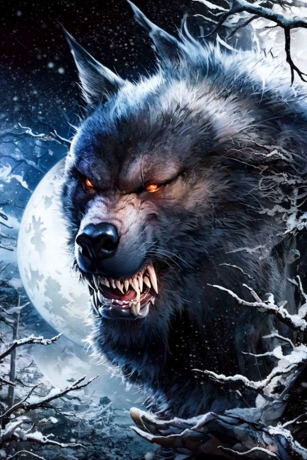 werewolf, hinding in the woods, dark grim night, full moon <lora:werewolf_v1.0:1> <lora:epiNoiseoffset_v2:1>