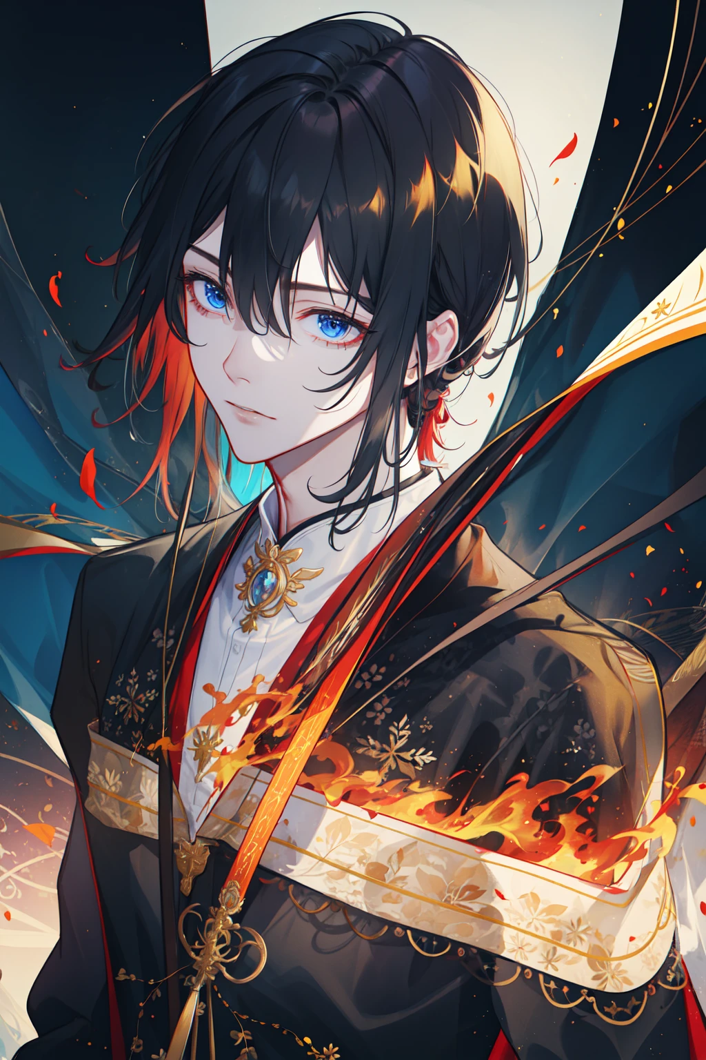 Anime - style image of a male with a sword in his hand - SeaArt AI