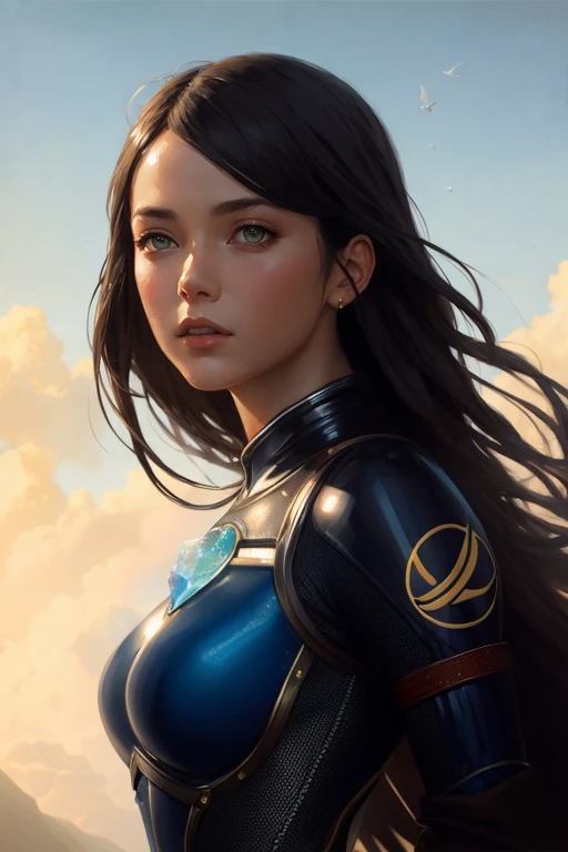 (extremely detailed CG unity 8k wallpaper), full shot body photo of the most beautiful artwork in the world, 1girl, sci-fi, futuristic, tight body suit, space station, spaceship, crystals, professional majestic oil painting by Ed Blinkey, Atey Ghailan, Studio Ghibli, by Jeremy Mann, Greg Manchess, Antonio Moro, trending on ArtStation, trending on CGSociety, Intricate, High Detail, Sharp focus, dramatic, photorealistic painting art by midjourney and greg rutkowski