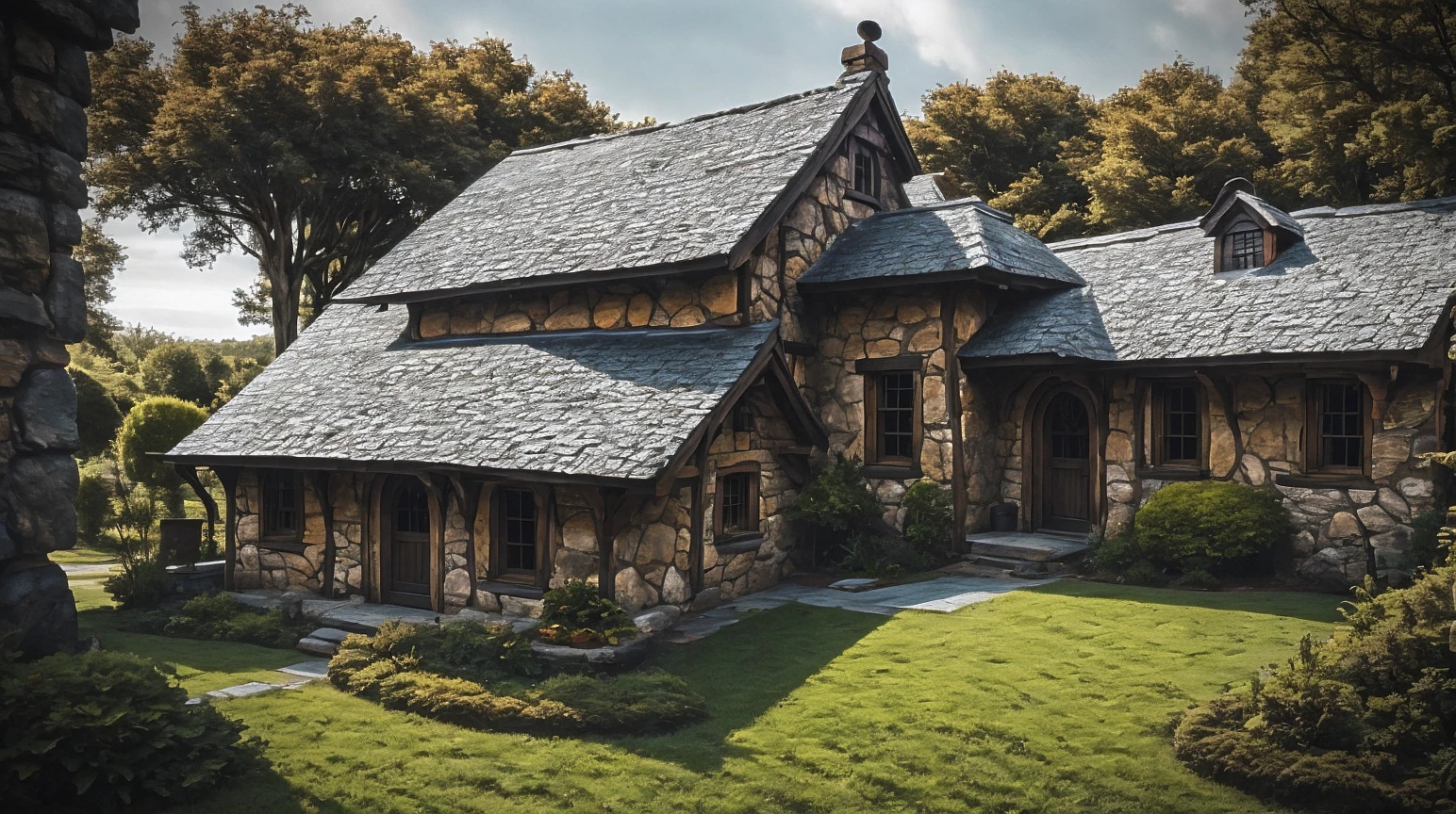 <lora:mid_buildings_yiu_v1:0.8>, house, old 18s century style, custle, stone bricks, iron man custle