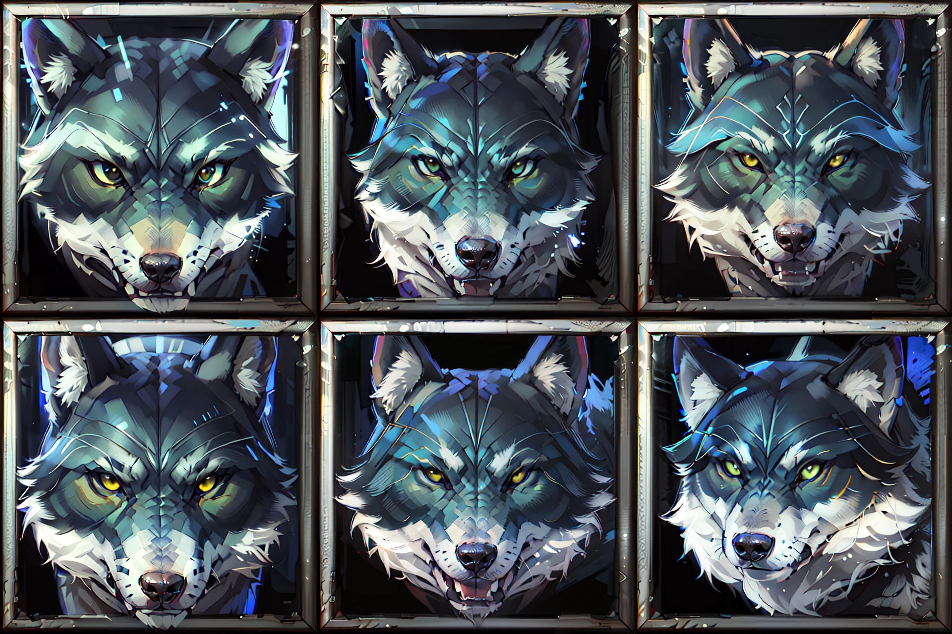 wowicon portrait of wolf, border <lora:sxz-wowicons-v2-new:0.8>