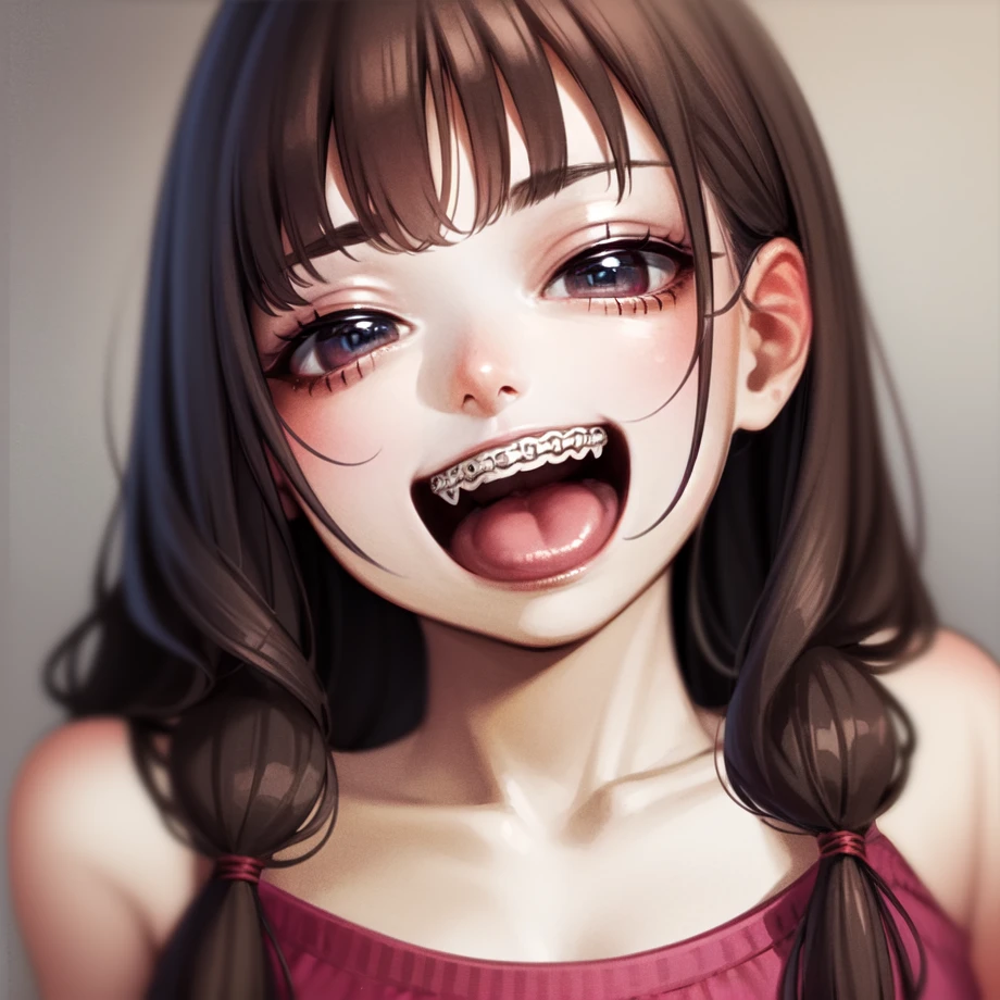 1girl, smile, braces, close-up, open mouth, tongue out,
<lora:concept-braces-v2-000008:0.7>
