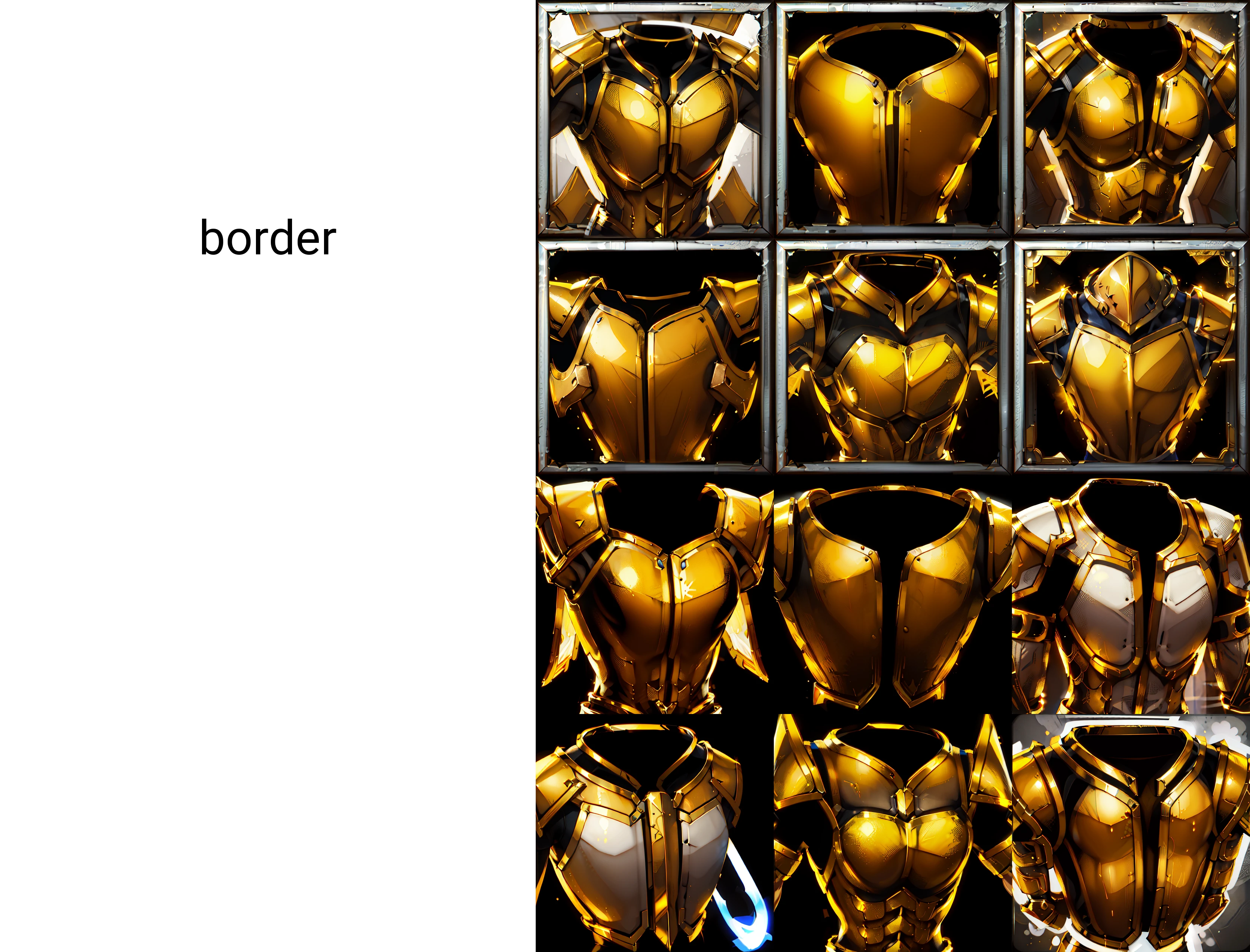 wowicon of golden chest armor with golden edging, white outline, border <lora:sxz-wowicons-v2-new:0.75>