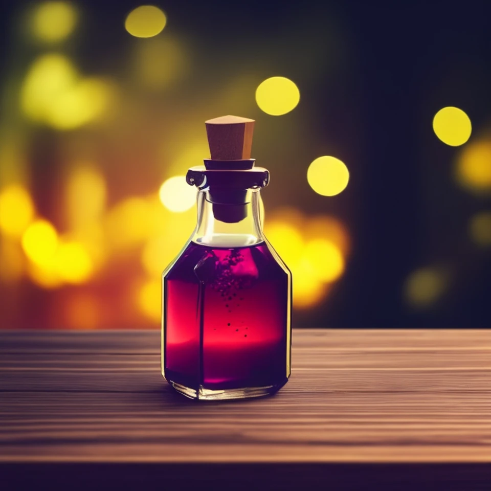 art of magic potion on wood table, bokeh, dark room, dark theme, galaxy, gold, fantasy style, rainbow water, sharp focus, epic, <lora:nLoRA:0.65>