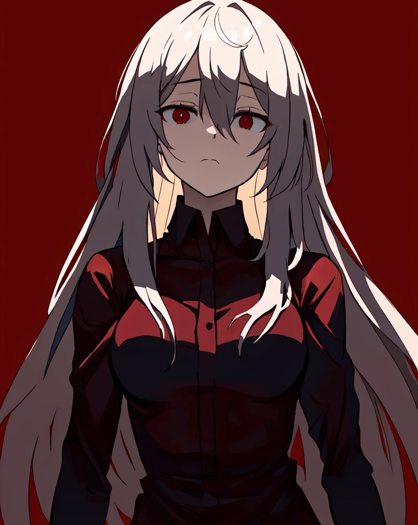 masterpiece, best quality, <lora:last-000005:0.6>, yameroyandere, crazy eyes, yandere, red background, constricted pupils, red eyes, empty eyes,
