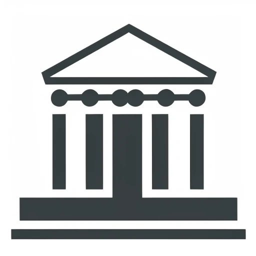 icon of a court building on (white background:1.3) <lora:icons:1>