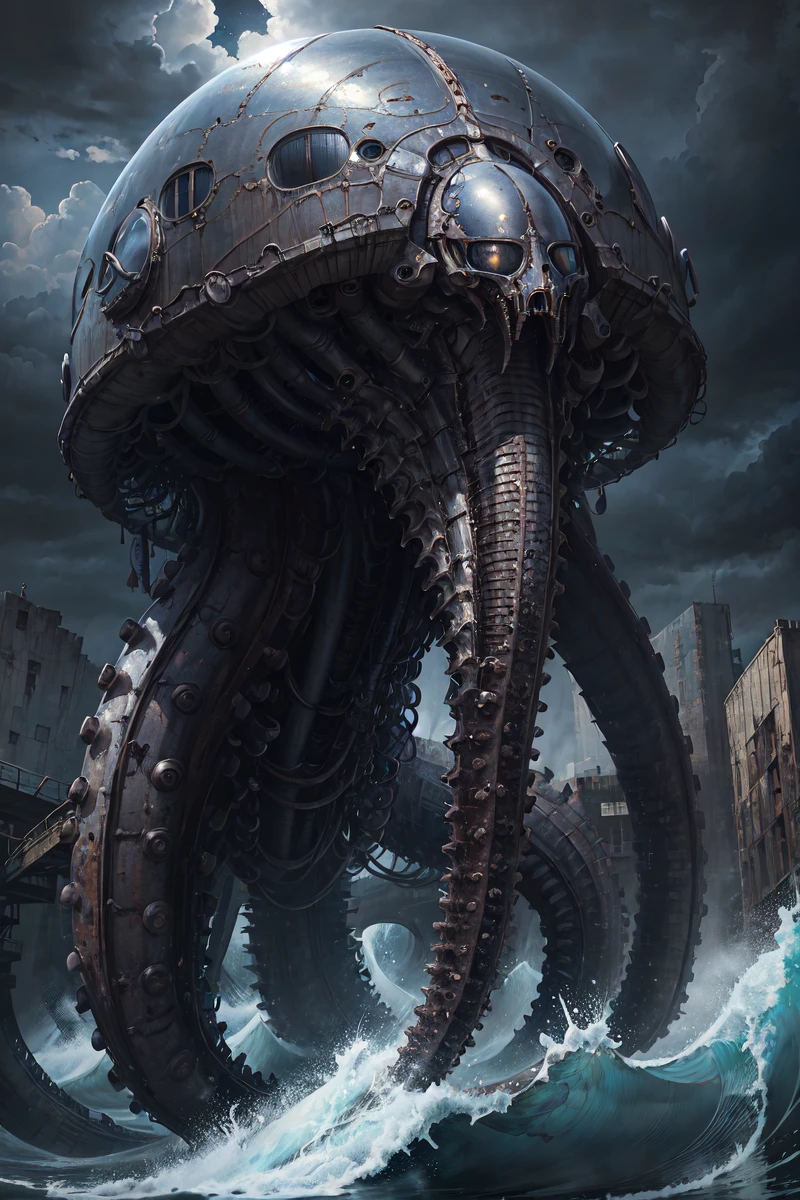 <lora:hrgiger_Gigtrained:0.751> hrgiger, 
waves, ocean, (ufo), stage_lights, night, cloudy_sky, rust, tentacles, giantess,, (masterpiece:1.3), (best_quality:1.3), (ultra_detailed:1.3), 8k, extremely_clear, realism, (ultrarealistic:1.3),