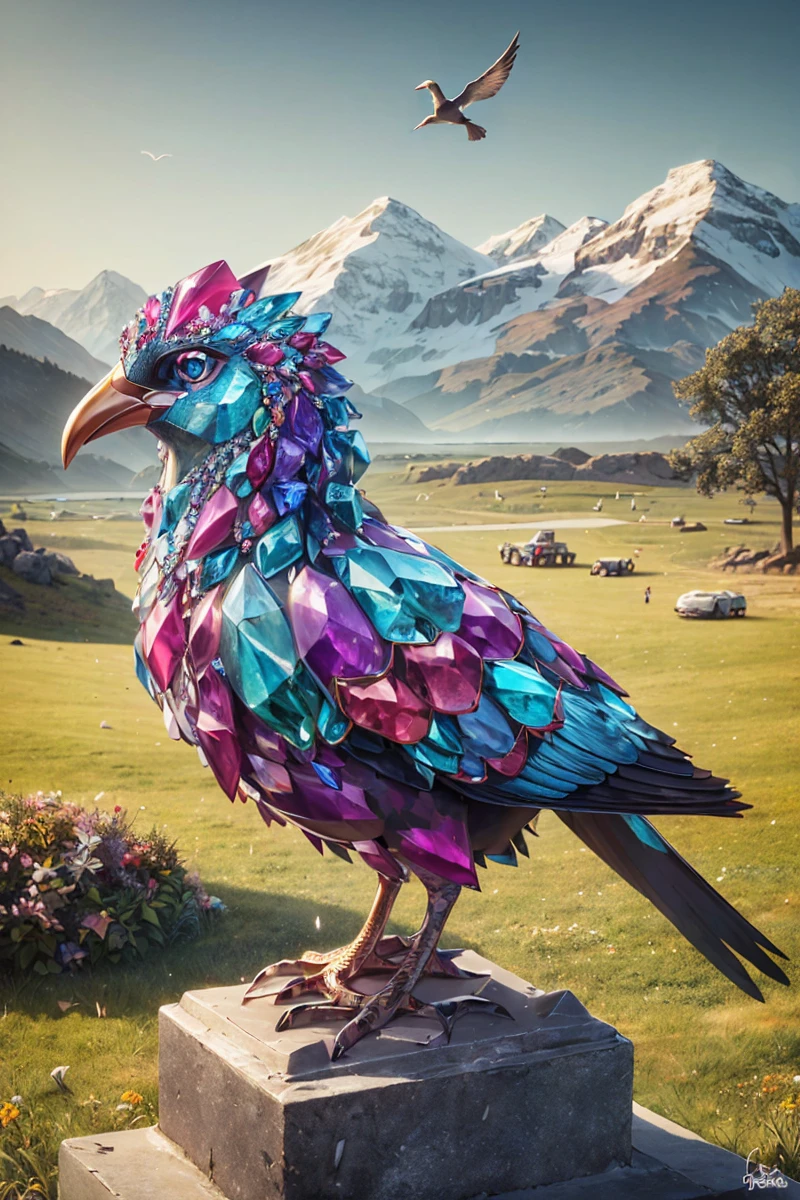 <lora:gemstoneai_v10:0.91> GemstoneAI, migration bird, statue, logo, sports_car, mountain, sky, from_side,, (masterpiece:1.3), (best_quality:1.3), (ultra_detailed:1.3), 8k, extremely_clear, realism, (ultrarealistic:1.3),
