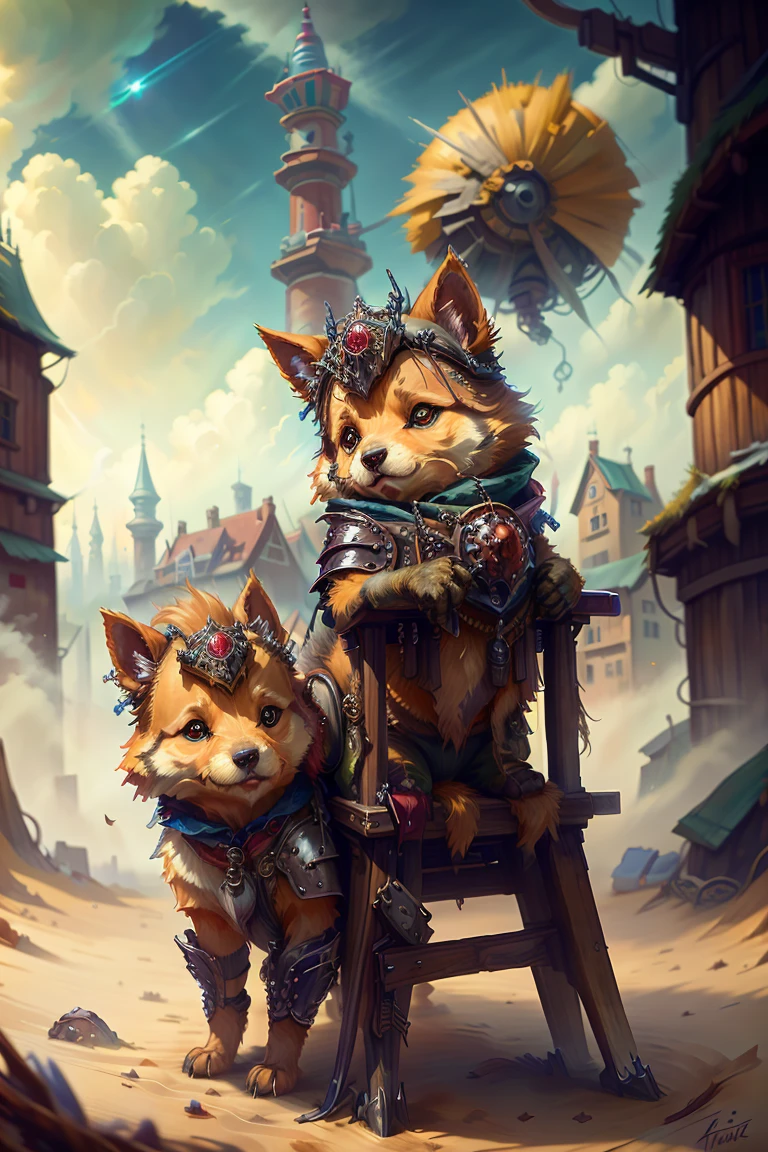 1400 years. German fairy tale. Cheerful funny Bremen musicians (donkey, cat, dog, rooster and a young guy), in hats and pop old costumes, play musical instruments, the stage is a big cart, Close-up, super photorealistic, cinematic, dynamic, cartoon style. --auto --s2