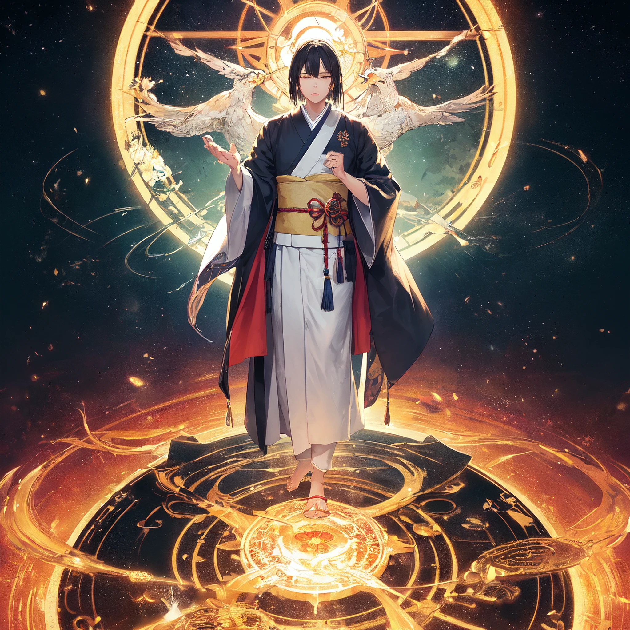 Myōken-shū is a fictional, historically plausible branch of Shugendō that emphasizes the integration of (magical practice) with (Buddhist) and (Shinto) teachings in a more accessible and less ascetic manner. Founded by Raihō, a visionary (monk) who believed in the potential of (magic) to enhance spiritual practice, Myōken-shū focuses on developing a harmonious relationship between the individual, the natural world, and the magical forces that permeate existence.
Myōken-shū practitioners, called Myōkenja (妙見者), strive to balance their magical abilities with the cultivation of wisdom, compassion, and inner peace. Unlike mainstream Shugendō, Myōken-shū does not require its adherents to adhere to strict ascetic practices or undertake arduous pilgrimages. Instead, it encourages followers to integrate their magical skills into their daily lives, using them as tools for personal growth and spiritual development.
The teachings of Myōken-shū place great importance on the concept of interdependence, emphasizing that all things are interconnected and that the actions of individuals have far-reaching consequences. Myōkenja are encouraged to use their magical abilities responsibly, recognizing that the power they wield can be a force for good or ill depending on their intentions and actions.
Myōken-shū also incorporates elements of Shinto, particularly its reverence for nature and the belief in the presence of (kami), or divine spirits, within the natural world. Myōkenja seek to develop a deep connection with the (natural) world and its spiritual inhabitants, using their magical abilities to communicate with kami and attune themselves to the underlying rhythms and patterns of the universe.
In summary, Myōken-shū is a fictional, historically plausible variant of Shugendō that offers a more accessible path for spiritual practitioners who wish to integrate magical practice with Buddhist and Shinto teachings. By emphasizing the responsible use of magic and the importance of living in harmony with the natural world, Myōken-shū provides a unique approach to spiritual development that resonates with the needs and aspirations of its followers.
