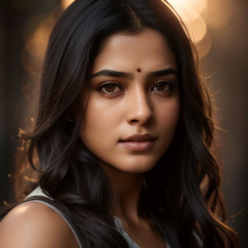 Btflindngds, a beautiful girl, brown eyes, gorgeous actress, Indian, photograph by artgerm and (greg rutkowski:0.3), portrait photo, (cinematic:0.4) lighting <lora:Copy of Btflindngds-06:0.2>