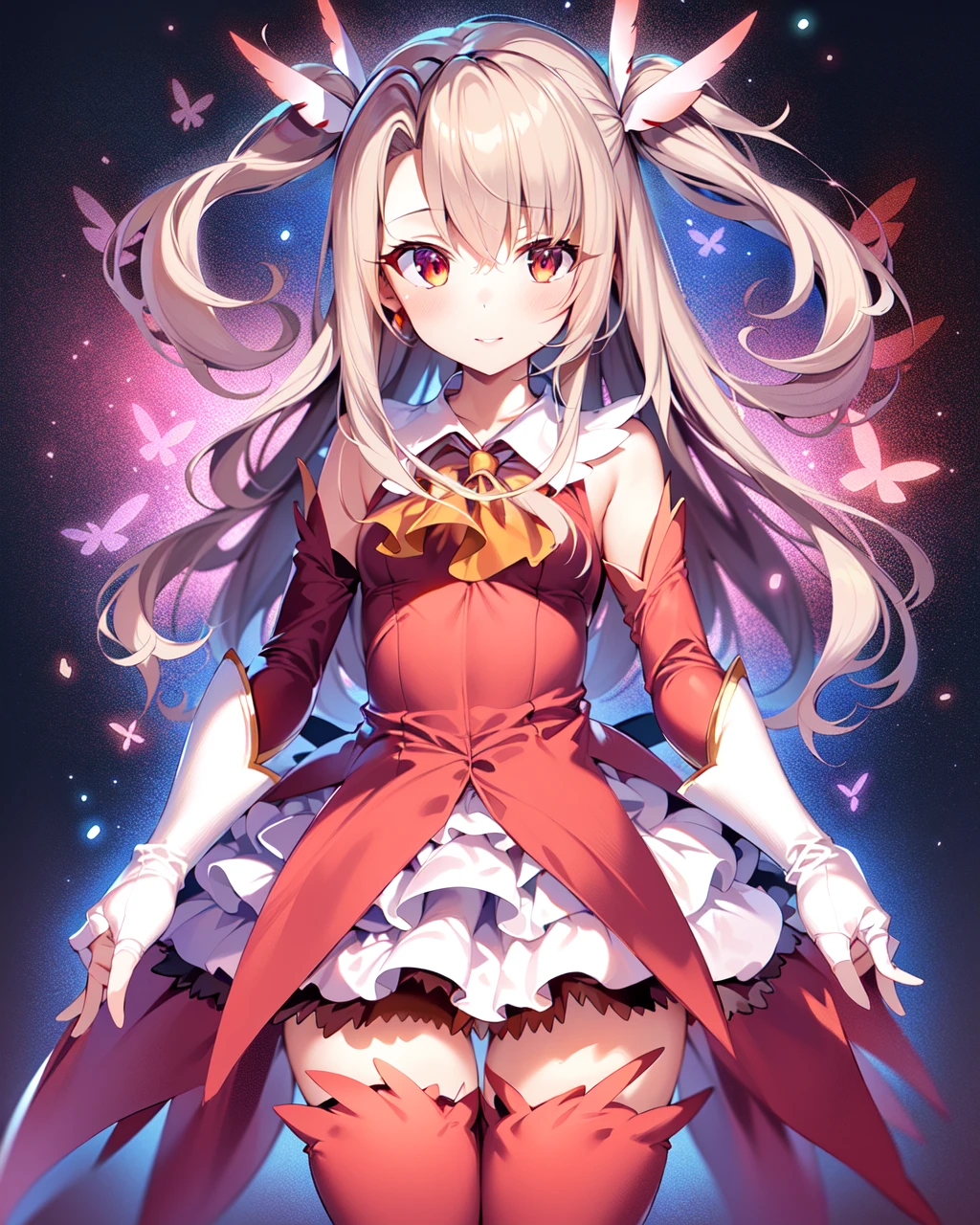 masterpiece, best quality, high resolution, 1girl, solo,
PrismaIllya, Magical Girl Default,
<lora:illya22outfits:0.8>