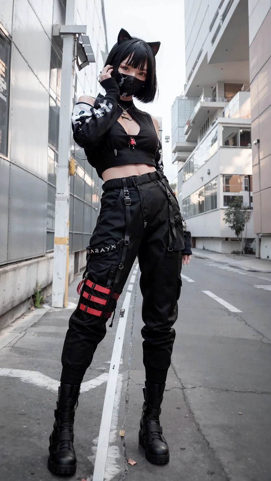Moisturized skin,Realistic body,(Adult female body),Energetic,(16 years old),(Girl),,Crop top,,Collarbone,Earrings,Tight leggings,(Cute face),
BREAK,
Bright red lipstick,(Beautiful navel),(Black hair),Beautiful hair,Short hair,
BREAK,
((Masterpiece+Top quality+High resolution+Very detailed)), (Full body:1.2),Symmetrical,One cut,
BREAK,
(Wind blowing),(Blue electricity),
BREAK,
Assassination,,Fantastic,Dynamism,((In the middle of a war,Fighting stance),((Fires everywhere,Blood everywhere,Chaos),