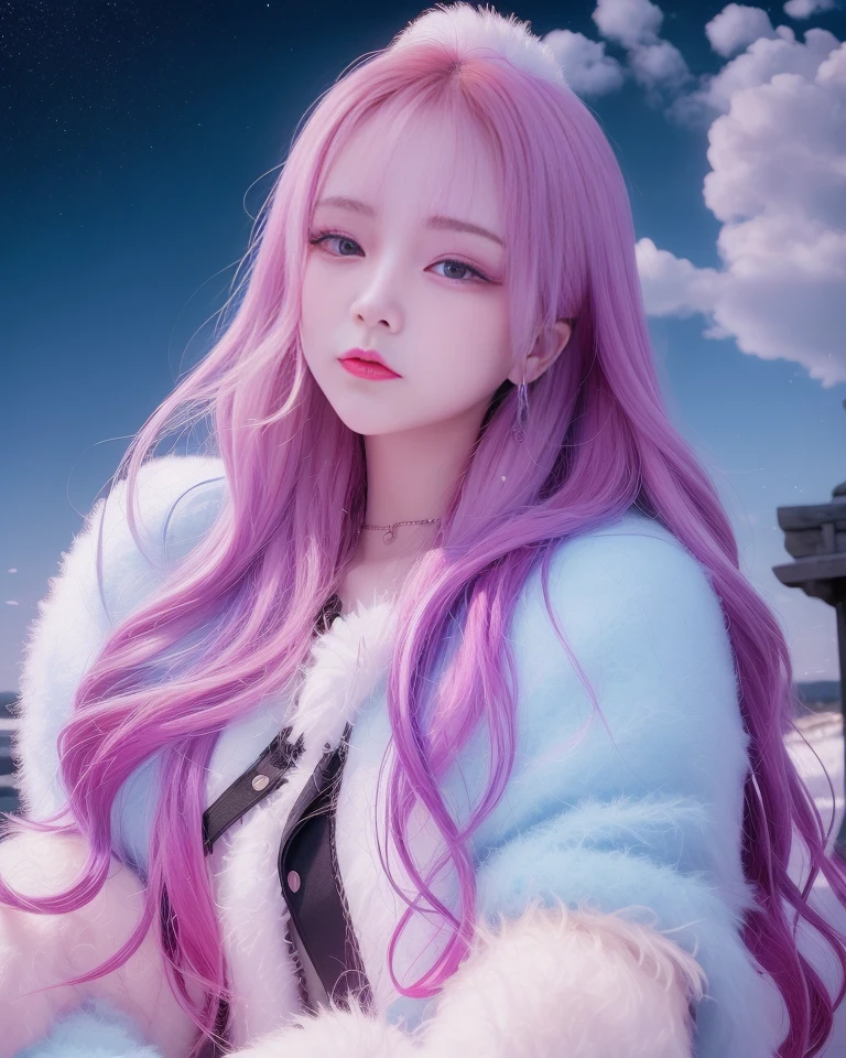 (8k, RAW photo:1.2),best quality, ultra high res,dramatic angle,(fluttered detailed color splashs), (illustration),(((1 girl))),(long hair),(rain:0.9),(hair ornament:1.4),there is an ancient palace beside the girl,(wearing fluffy jacket, medium jacket:1.3),(focus on), color Ink wash painting,(color splashing),colorful splashing,(((colorful))),(sketch:0.8), Masterpiece,best quality, beautifully painted,highly detailed,(denoising:0.6),[splash ink],((ink refraction)), (beautiful detailed sky),moon,highly,detaild,(masterpiece, best quality, extremely detailed CG unity 8k wallpaper,masterpiece, best quality, ultra-detailed),  <lora:yui_v3:1>,  <lora:fluffy_jacket01:0.5>