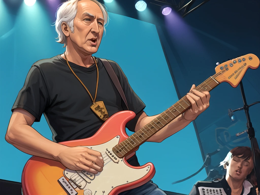 Pete Townshend stratocaster power chord, live on stage