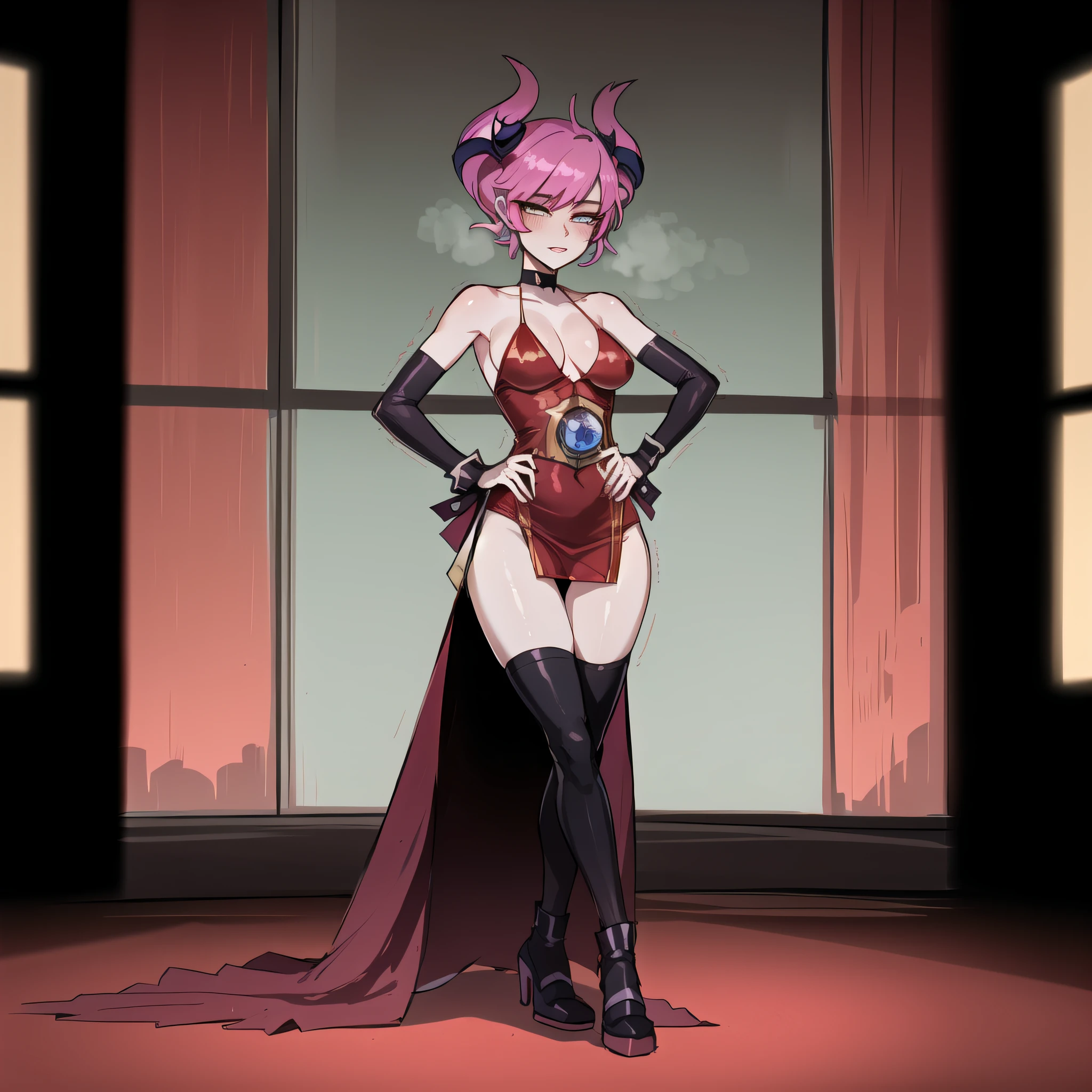 (award show, gorgeous view)
(full body shot), sfw, ratatatat74, masterpiece, detailed clothing texture, best quality, beautiful face, 1girl, Jinx posing, elegant red dress, (small horn shaped hair:1.2)
<lora:oldJinx_TT_V2:0.4>, <lora:ratatatat74StyleLora_ratatatat7470:0.6>