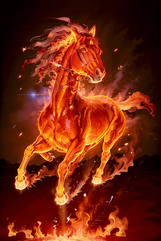 a running horse on fire,(redfire:1.3),
good hand,4k, high-res, masterpiece, best quality, head:1.3,((Hasselblad photography)), sharp focus, (cinematic lighting), collarbone, night, soft lighting, dynamic angle, [:(detailed face:1.2):0.2], outside, city,monochrome background,  <lora:luxury_dress04:0.3>,<lora:betterCuteAsian03:0.3>, <lora:on_fire10:0.6>
