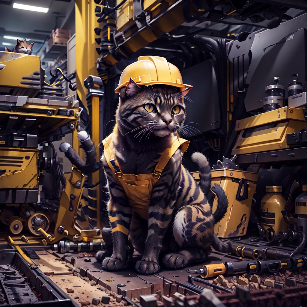 <lora:ConstructionyardAIV3:1> ConstructionyardAI cat worker