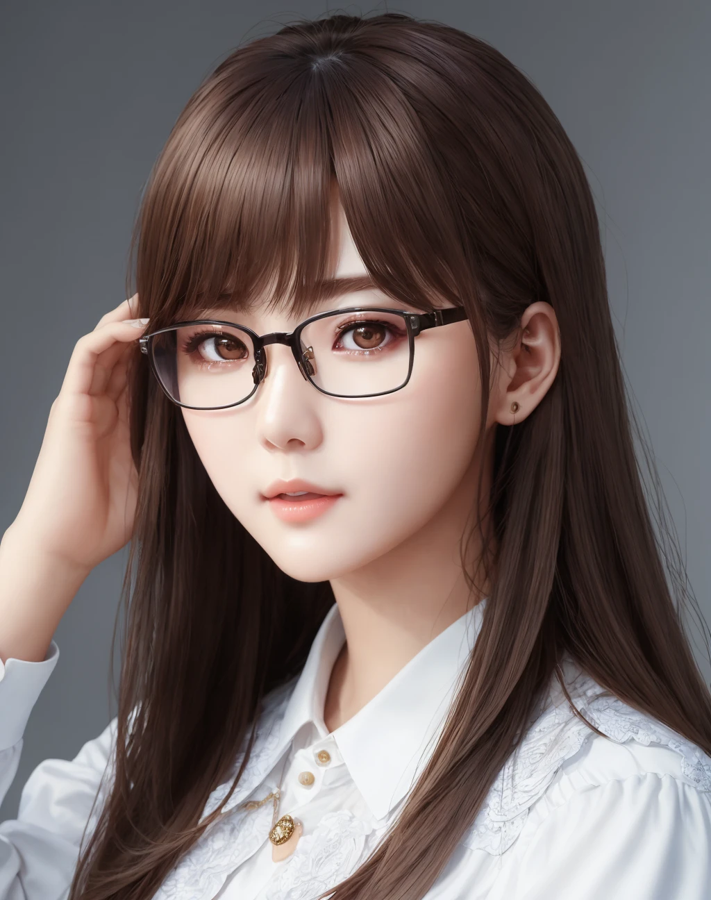 Masterpiece, absurdres, fine detail, HDR, highly detailed face and eyes, photorealistic, <lora:ctd:0.7>,beautiful ctd_woman, a woman with dark hair and glasses, perfect ctd_body, perfect ctd_face
