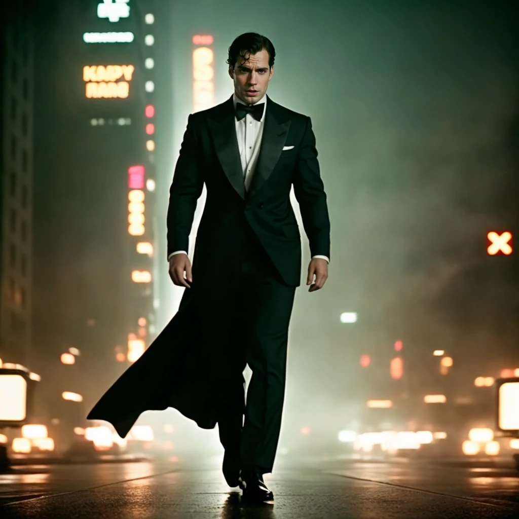 RAW portrait of henrycavill person, professional photography, in blade runner, high resolution, 4k, 50mm, vaporwave, photo by Brooke Shaden, <lora:henrycavill_6110:1>