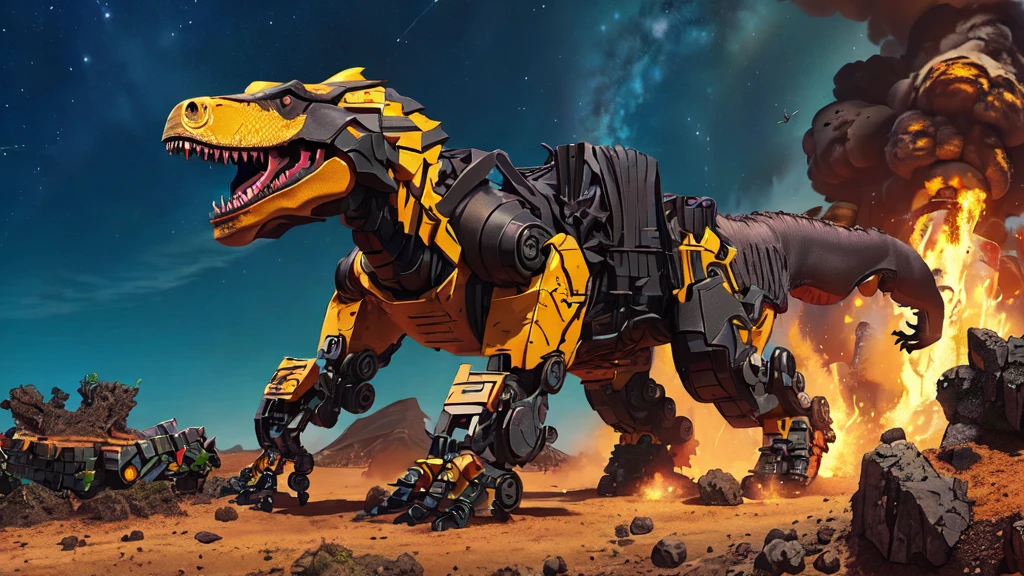 robot T-Rex walking on the Surface of a Volcanic mini planet
<lora:ConstructionyardAI_v2:1.0> constructionyardai
<lora:Blindbox_V3:1> chibi