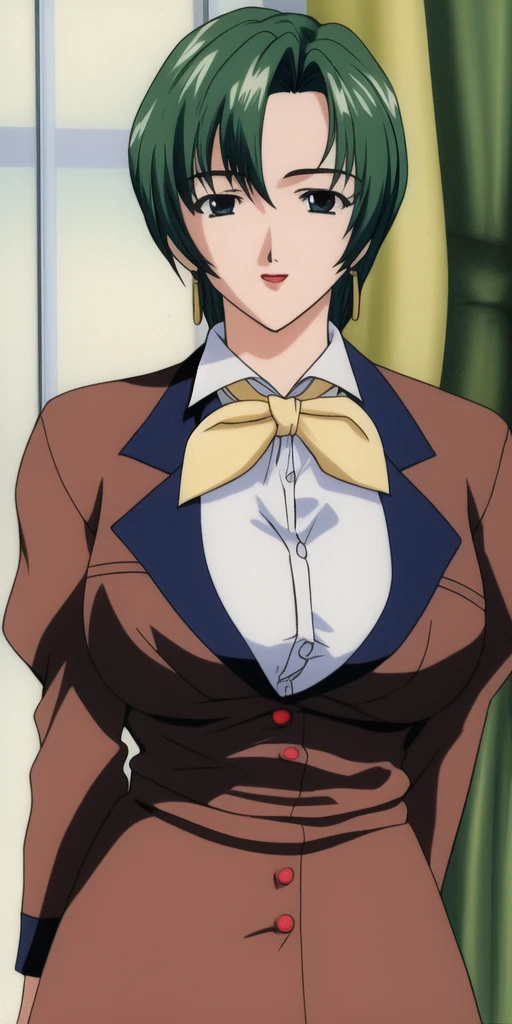 masterpiece, best_quality, highres, <lora:MiliaFallyna:0.7>, MiliaFallyna, solo, large_breasts, MiliaBrownOutfit