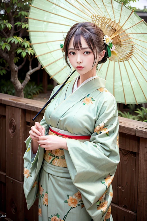 <lora:betterCuteAsian03:0.3>, woman, (wearing green kimono_clothes:1.3), holding umbrella, holiday
good hand,4k, high-res, masterpiece, best quality, head:1.3,((Hasselblad photography)), finely detailed skin, sharp focus, (cinematic lighting), night, soft lighting, dynamic angle, [:(detailed face:1.2):0.2], medium breasts, outside,   <lora:realistic_kimono_clothes:0.5>