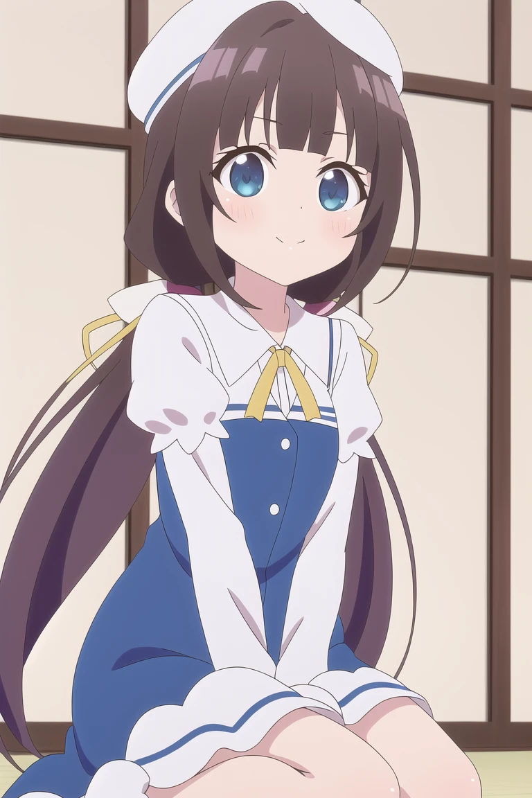 hinatsuru ai, <lora:Ryuuou no Oshigoto!_hinatsuru ai:0.7> (main dress style, white berets), 8k, masterpiece, absurdres, anime, screencap,