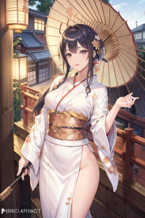 <lora:betterCuteAsian03:0.3>, woman, (wearing kimono_clothes:1.3), holding umbrella, 
good hand,4k, high-res, masterpiece, best quality, head:1.3,((Hasselblad photography)), finely detailed skin, sharp focus, (cinematic lighting), night, soft lighting, dynamic angle, [:(detailed face:1.2):0.2], medium breasts, outside,   <lora:realistic_kimono_clothes:0.5>