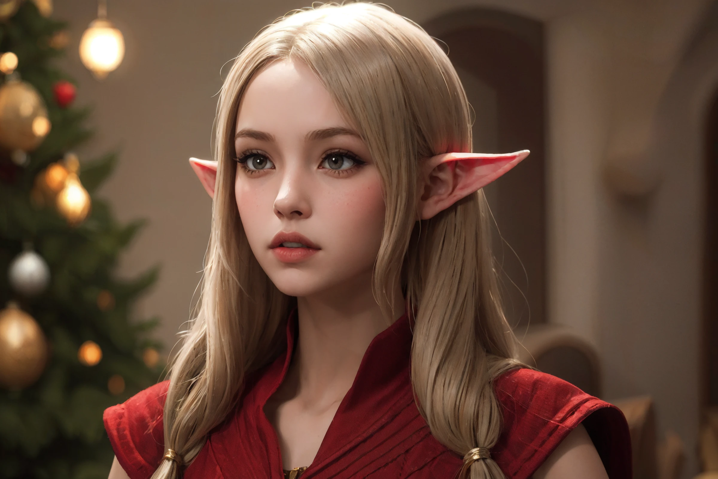 masterpiece, best quality, (realistic, highly detailed), elven girl