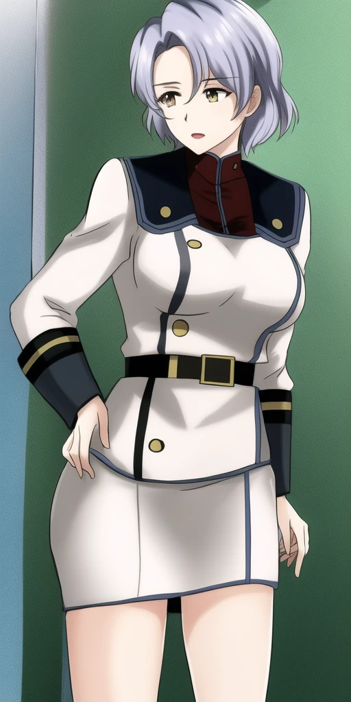masterpiece, best_quality, highres, <lora:SallySaintFord:0.7>, SallySaintFord, large_breasts, UNSUniform, solo, (pencil_skirt:.5)