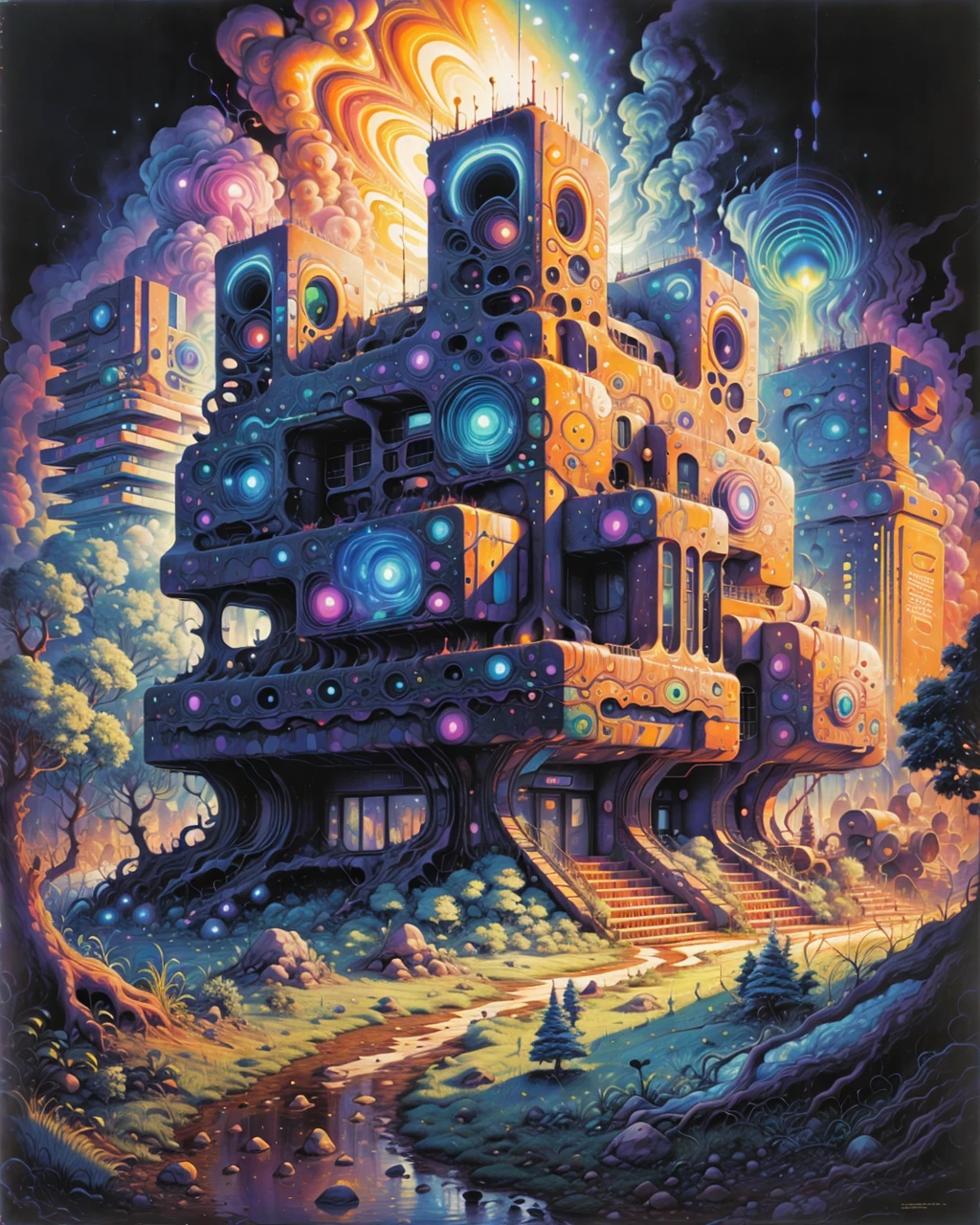 masterpiece, beautiful psychedelic brutalism <lora:PsyAI_128:1> PsyAI