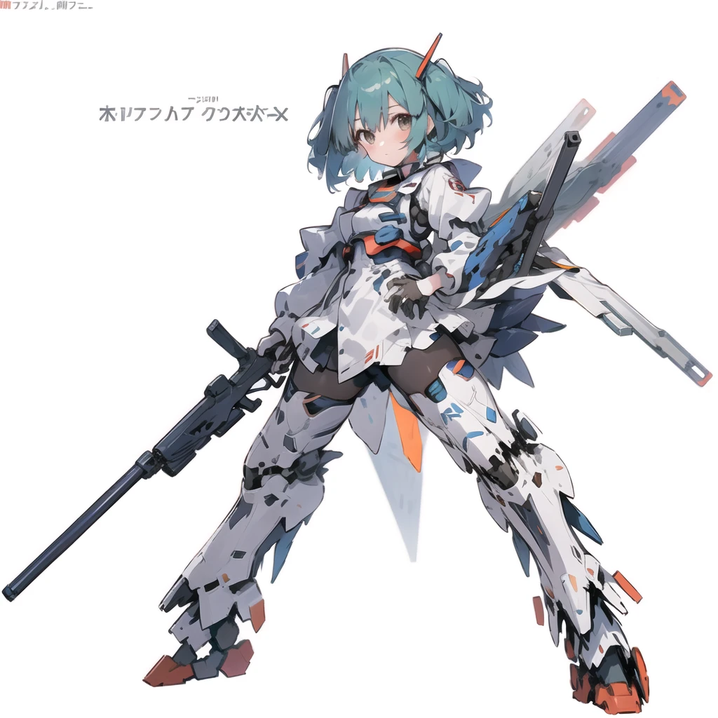solo,standing,1 girl,robot,mecha,science fiction,weapon,gun,white background,holding,holding weapon,mechagirl girl,<lora:mechagirl_v1a:1> ,  <lora:Ranka Lee v2:0.6>