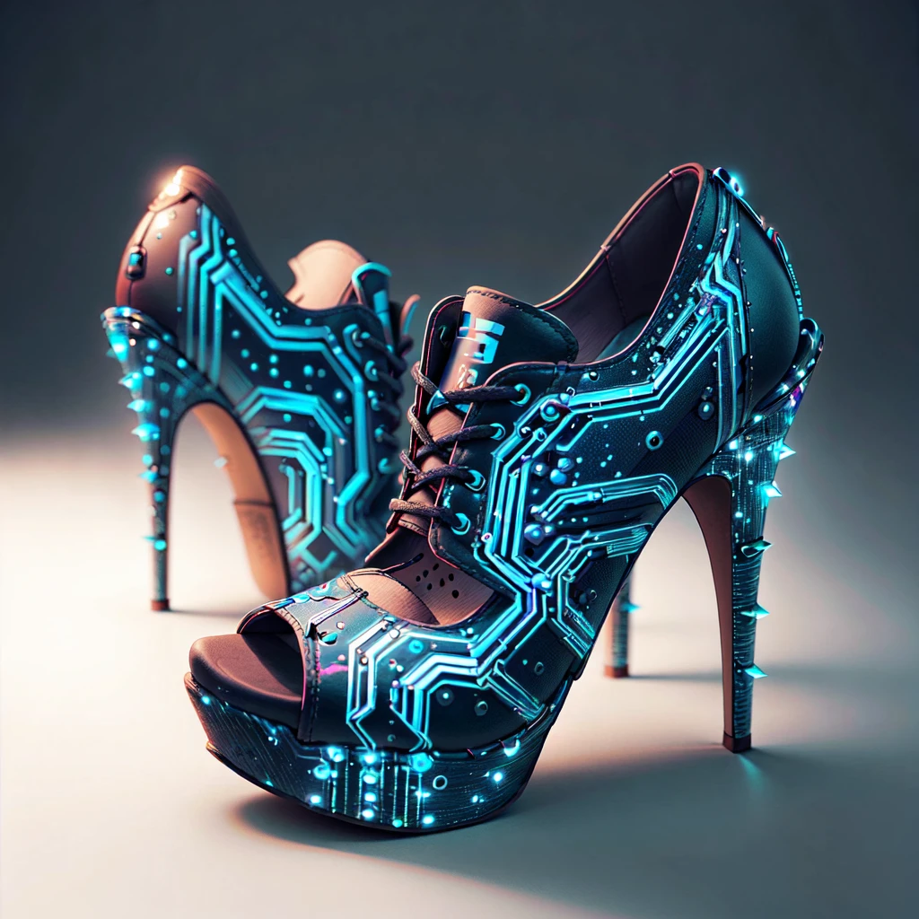 <lora:CircuitBoardAI:.9>, CircuitBoardAI high heels