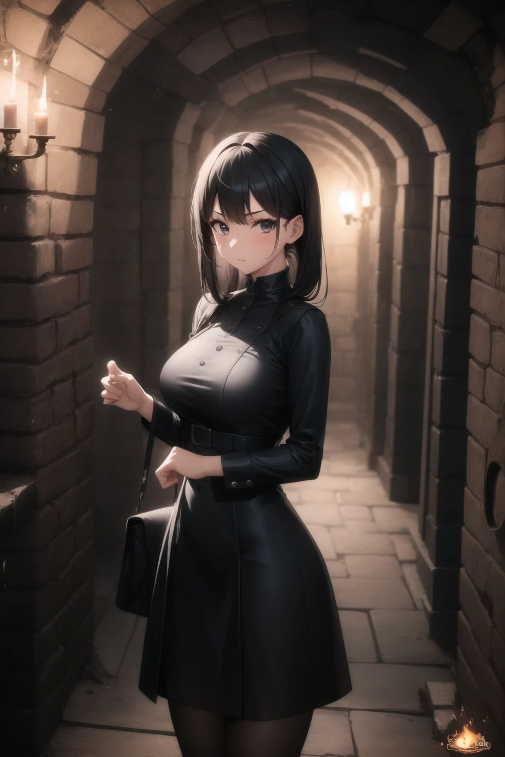 <lora:dungeon_v2.0:1.0>
1girl, dungeon, dark, scenery, gate, tunnel, cowboy shot,, masterpiece, best quality, highly detailed