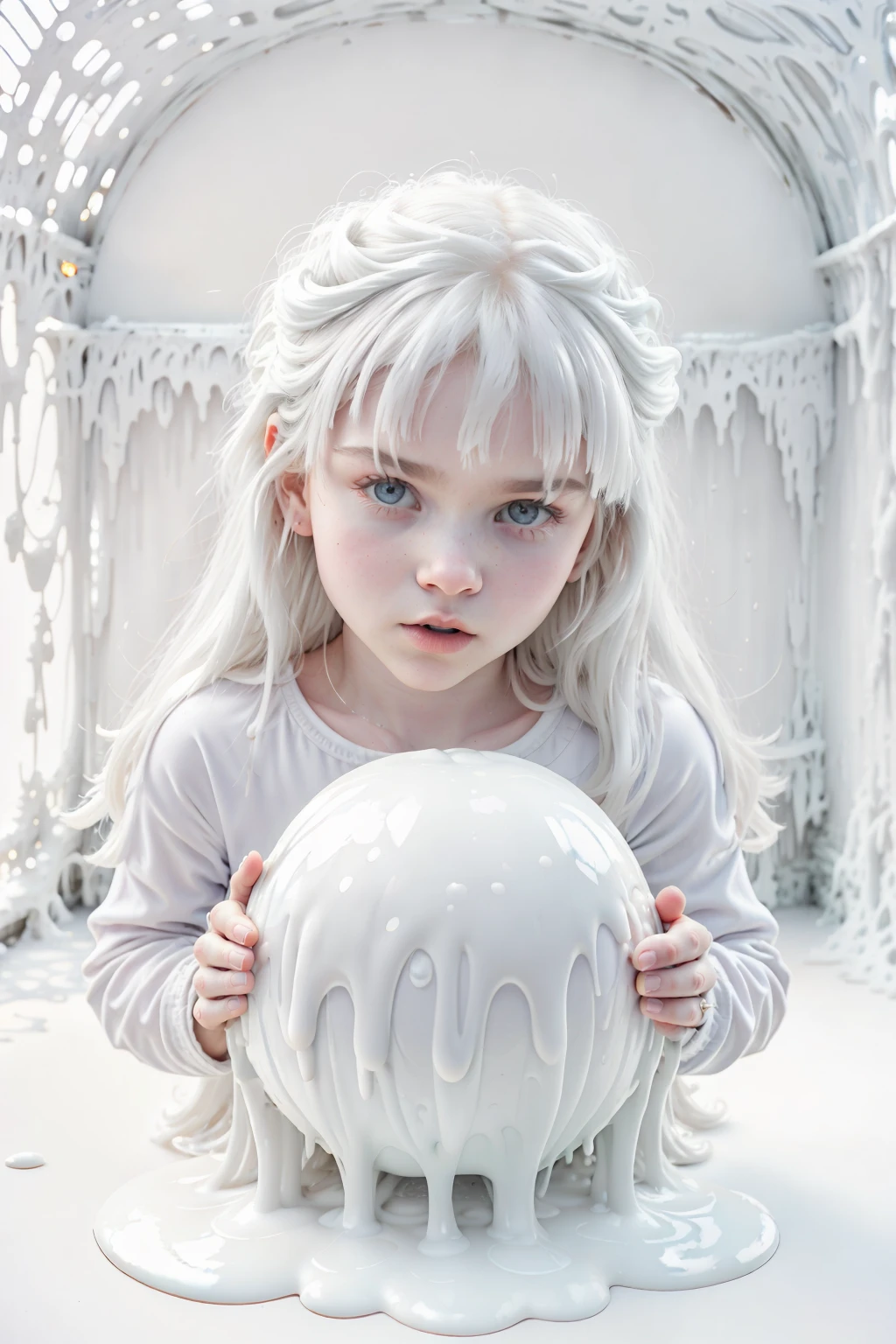 to8highkey style,  whiteSlimeAI (albino:1.3) pale white hair ErinNobodySD15 covered in white slime
sitting in a broken egg filled with white liquid
(empty white room white background:1.3) Style-Interact
(masterpiece:1.2) (photorealistic:1.2) (bokeh) (best quality) (detailed skin:1.3) (intricate details) (8k) (HDR) (analog film) (canon d5) (cinematic lighting) (sharp focus) <lora:WhiteSlimeAI:0.8>  <lora:to8sHighKeyLORASD15SD2_sd15:1> <lora:gachaSplashLORA_v40:1>