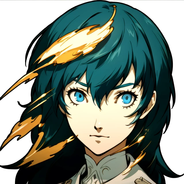 girl 1girl, bangs, blue eyes, blue hair, byleth \(fire emblem\), byleth \(fire emblem\) \(female\), closed mouth, hair between eyes, long hair, looking at viewer, portrait, simple background, solo, white background, persona portrait,
<lora:Soejima-000023:1>,
(masterpiece, top quality, best quality, official art, beautiful and aesthetic:1.2), beautiful, attractive, handsome, trending on ArtStation, DeviantArt contest winner, CGSociety, ultrafine, studio lighting, sharp focus, ultra-detailed, intricate, illustration, cinematic lighting, extremely detailed, perfect face, volumetric lighting, bokeh, cinematic, amazing, (masterpiece:1.2, best quality), vivid colors,
(((masterpiece))), (highest quality), best quality, highres, (intricate details), 8K, extremely detailed, Digital Art, (intricate details), award-winning, hyper-detailed, (illustration:1.1),
((perfect face)), (Mature Face:1.4), (beautiful face:1.15), detailed eyes, very deep eyes, messy hair,
(cinematic lighting), soft lighting,