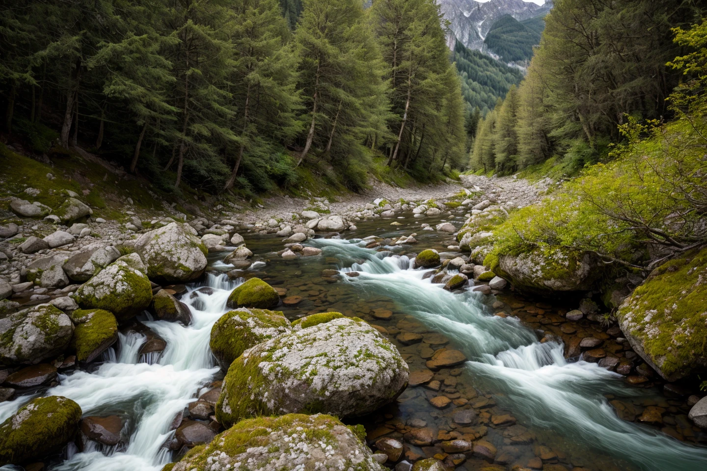 rcnz_style_V3, rcnz_hqr style RAW photo of a creek running through the swiss alps