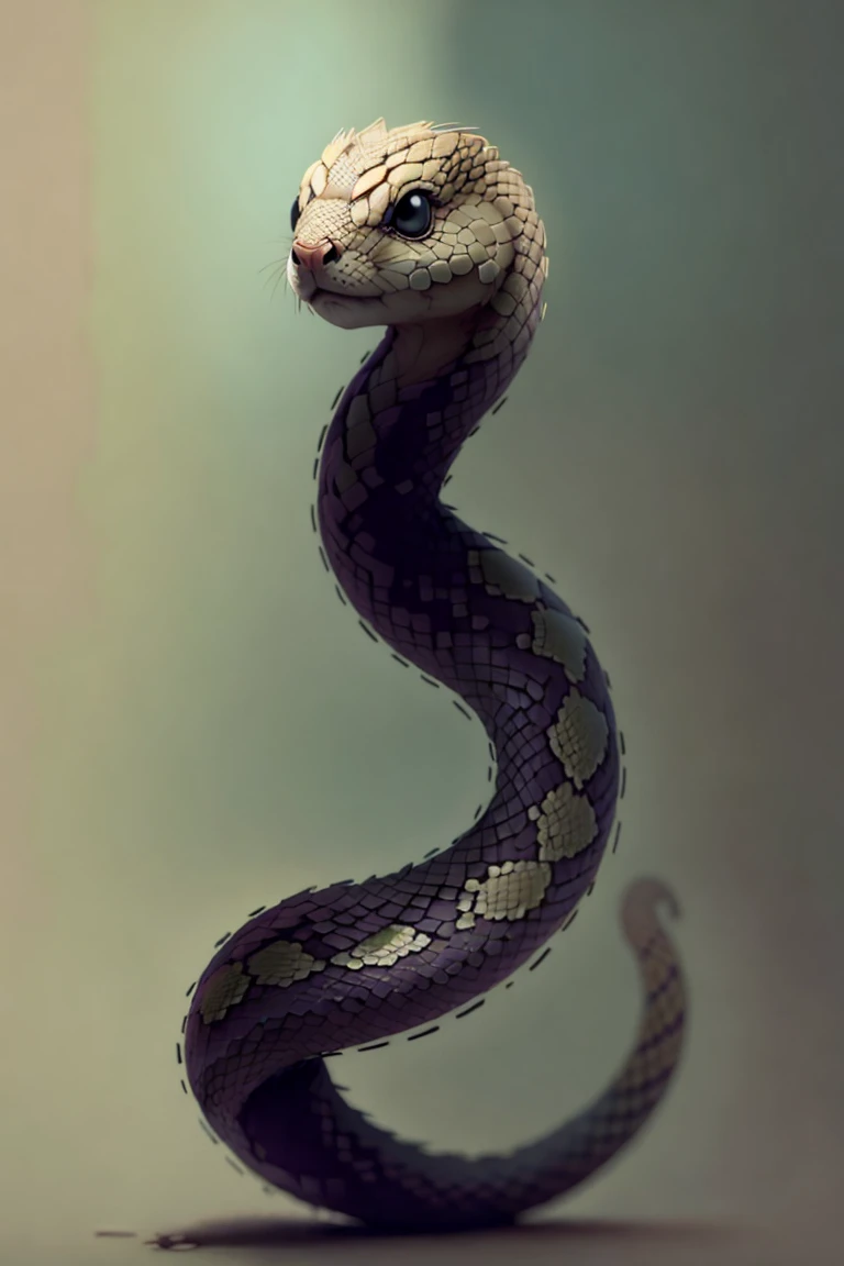 concept art, Cu73Cre4ture, <lora:CuteCreatures:1>, snake,