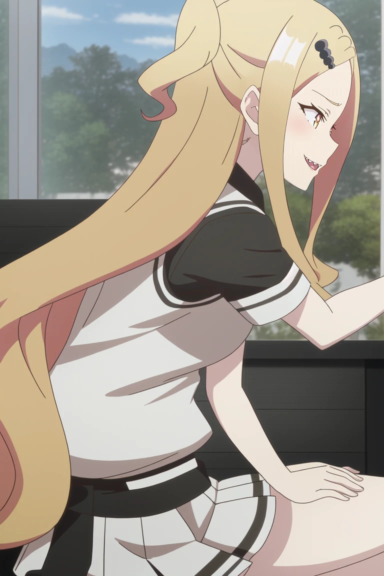 1 Girl, ,Highest quality, Very detailed, masterpiece, indoor ,Sitting,coffee shop,Green Eyes,Blonde, Long Hair, Eyebrows visible through hair, Shine, bangs, Shine, Flat Chest,In the heat,orgasm,Open your mouth,naked,((One boy,)),fellatio,cum in mouth