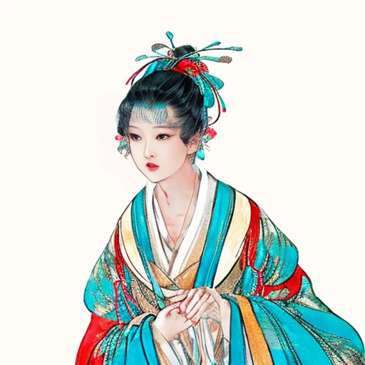 <lora:xuanxue:1.3>,4k,1girl, asian, robe, long sleeves, jewelry,solo, wide sleeves, chinese clothes, upper body,black hair, black eyes,hanfu,multicolored background, ribbon, waves, cute face,