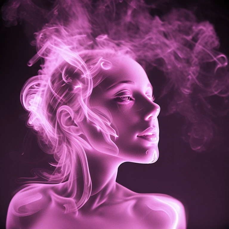 the body of a girl made of pink smoke <lora:Smoke:1>,