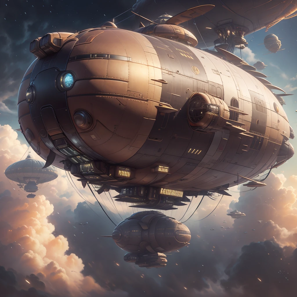 TerranAI, dirigible, in the skies, <lora:TerranAIv2:0.8>,