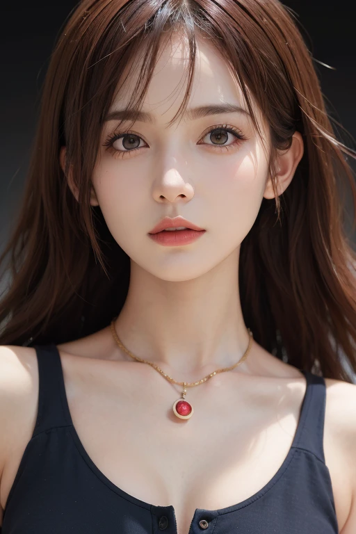 a red haired girl holding a double blade, in the style of realistic hyper-detailed portraits, sam kieth, josef kote, close-up, nightcore, dark and intricate, sharp edges