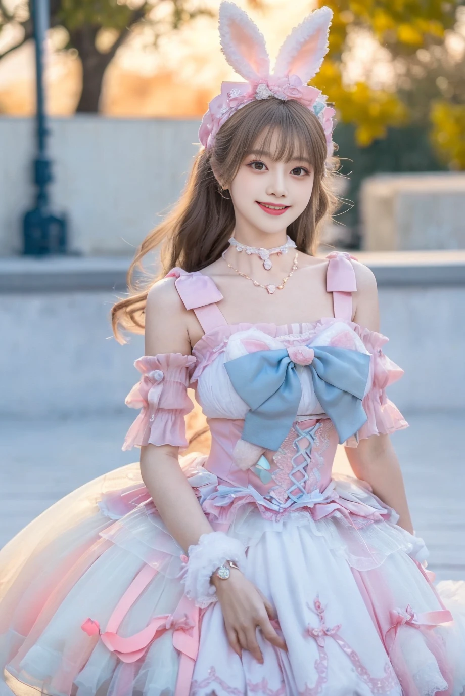 1girl, solo,mix4, (realistic:1.1), (photorealistic:1.1), (masterpiece:1.1), (best quality:1.1),  ultra detailed, looking at viewer, smile,sweet_lolita,standing , natural lighting, depth of field, (pureerosface_v1:0.8), amusement park in the background,(night),<lora:sweetLolita_REG:0.7> ,<lora:A_BaseFace_1_cuteGirlMix4_v10:0.6>  ,<lora:A_BaseFace_5_cuteAsianFace_v10:0.6>